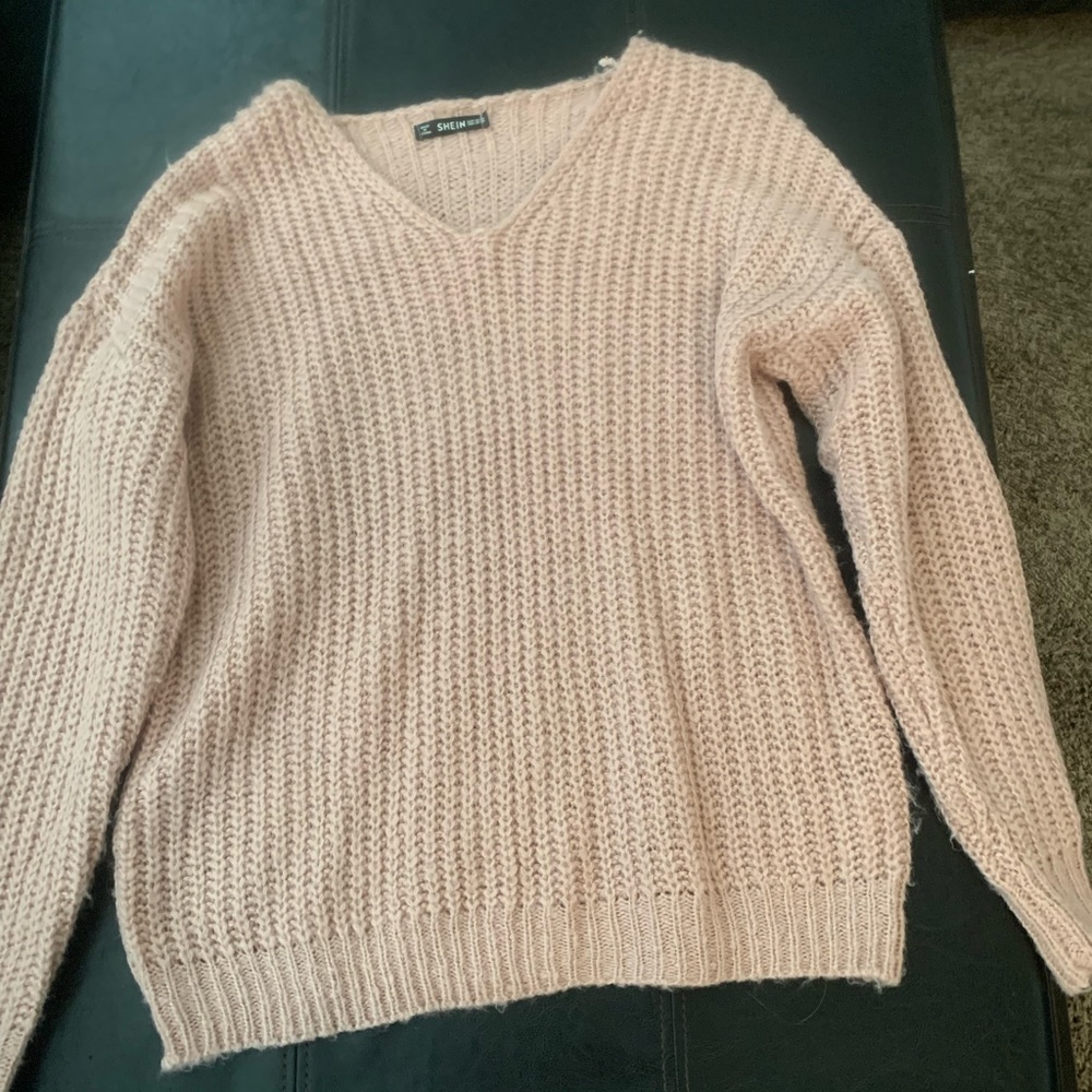 SHEIN oversized sweater pink